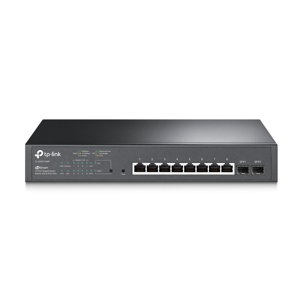 Switch TP-LINK SG2210MP (TL-SG2210MP) - administrable OMADA POE de 8 puertos 10/100/1000 Mbps 802.3at / af POE+ y 2 Gigabit SFP Switch TP-LINK SG2210MP (TL-SG2210MP) - administrable OMADA POE de 8 puertos 10/100/1000 Mbps 802.3at / af POE+ y 2 Gigabit SFP